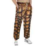 Men's Sweatpants Brown Alligator Texture Print