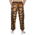 Men's Sweatpants Brown Alligator Texture Print