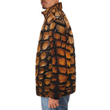 Down-Padded Puffer Jacket Brown Alligator Texture