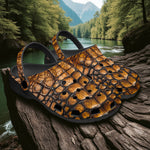 Classic Clogs Brown Alligator Texture Print