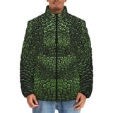Down-Padded Puffer Jacket Green Alligator Texture
