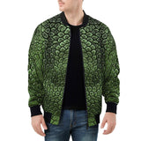 Bomber Jacket Green Alligator Texture Print