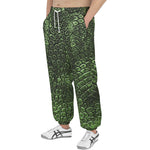 Men's Sweatpants Green Alligator Texture Print