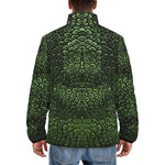 Down-Padded Puffer Jacket Green Alligator Texture