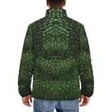 Down-Padded Puffer Jacket Green Alligator Texture