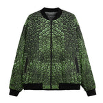 Bomber Jacket Green Alligator Texture Print