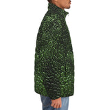 Down-Padded Puffer Jacket Green Alligator Texture