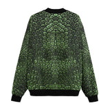 Bomber Jacket Green Alligator Texture Print