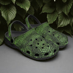 Classic Clogs Green Alligator Texture Print