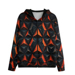 Men's Zip Up Hoodie Red Triangles