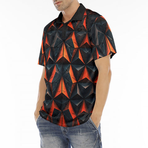 Men's Polo Shirt Red Triangles