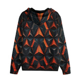 Men's Zip Up Hoodie Red Triangles