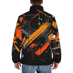 Down-Padded Puffer Jacket Paint Splash Abstraction