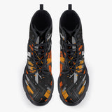 Casual Leather Chunky Boots Paint Splash Abstraction
