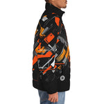 Down-Padded Puffer Jacket Paint Splash Abstraction