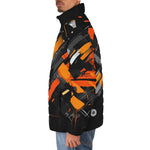Down-Padded Puffer Jacket Paint Splash Abstraction