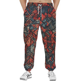 Men's Sweatpants Abstract Dark Red Geometric