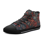 High-Top Canvas Shoes Abstract Dark Red Geometric