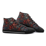 High-Top Canvas Shoes Abstract Dark Red Geometric