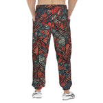 Men's Sweatpants Abstract Dark Red Geometric