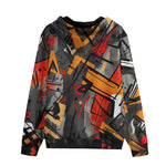 Men's Zip Up Hoodie Brush Abstract Graffiti