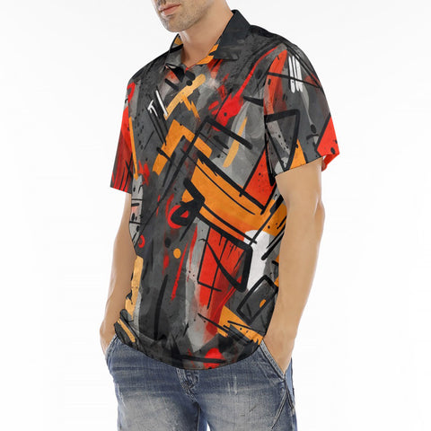 Men's Polo Shirt Brush Abstract Graffiti