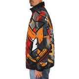 Down-Padded Puffer Jacket Brush Abstract Graffiti