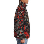 Down-Padded Puffer Jacket Gothic Futurism Artwork