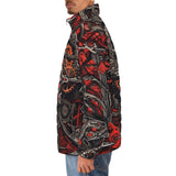 Down-Padded Puffer Jacket Gothic Futurism Artwork