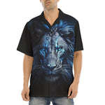 Hawaiian Shirt Glowing Blue Lion