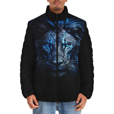 Down-Padded Puffer Jacket Glowing Blue Lion