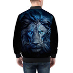 Bomber Jacket Glowing Blue Lion