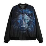 Bomber Jacket Glowing Blue Lion