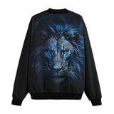 Bomber Jacket Glowing Blue Lion