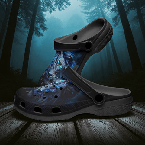 Classic Clogs Glowing Blue Lion