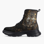 Casual Leather Chunky Boots Tiger Molten Gold
