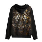 Men's Zip Up Hoodie Tiger Molten Gold