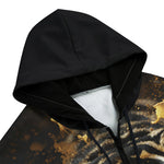 Men's Zip Up Hoodie Tiger Molten Gold