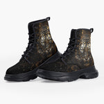 Casual Leather Chunky Boots Tiger Molten Gold