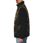 Down-Padded Puffer Jacket Black and Golden Tiger Face