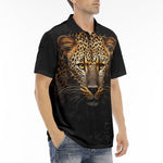 Men's Polo Shirt Golden Leopard Print