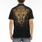 Men's Polo Shirt Golden Leopard Print