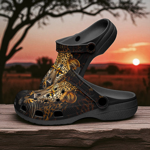Classic Clogs Golden Leopard Print