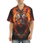 Hawaiian Shirt Tiger with Flames