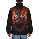 Down-Padded Puffer Jacket Tiger with Flames