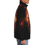 Down-Padded Puffer Jacket Tiger with Flames
