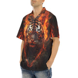 Hawaiian Shirt Tiger with Flames