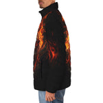 Down-Padded Puffer Jacket Tiger with Flames
