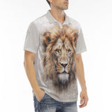 Men's Polo Shirt Watercolor Lion