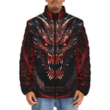 Down-Padded Puffer Jacket Dragon with Red Eyes
